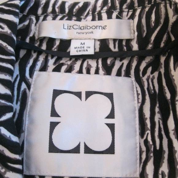 Liz Claiborne Animal Print Coat Medium - Picture 4 of 8